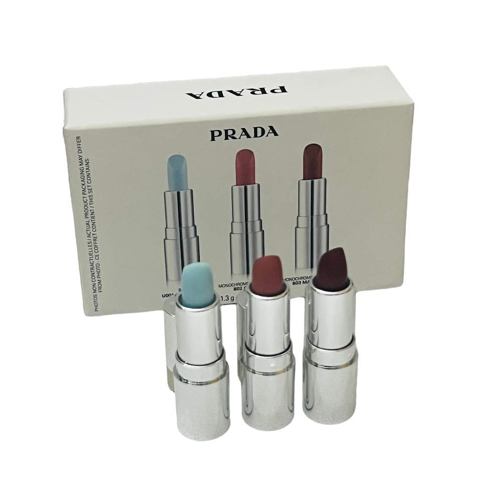 Mini Lip Collection Prada Gift Set For Lipcolours and Balm 3 x 1.3 g
