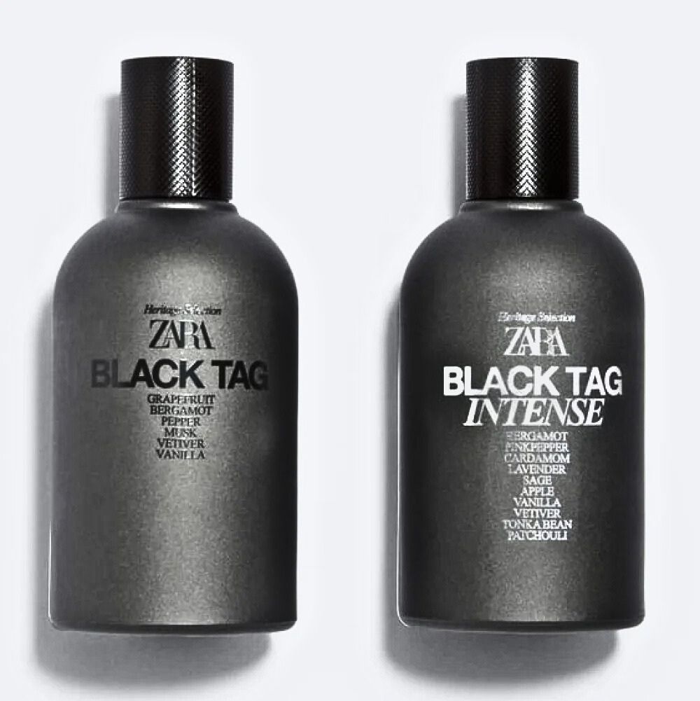 Black Tag + Black Tag Intense Cologne for Men EDP Eau De Parfum Mens Gift Set Zara 2 x 100ML