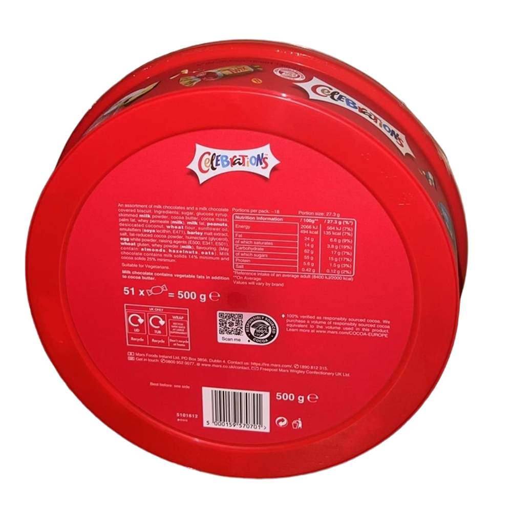 Celebrations Milk Chocolate Tub 500g - Image 3