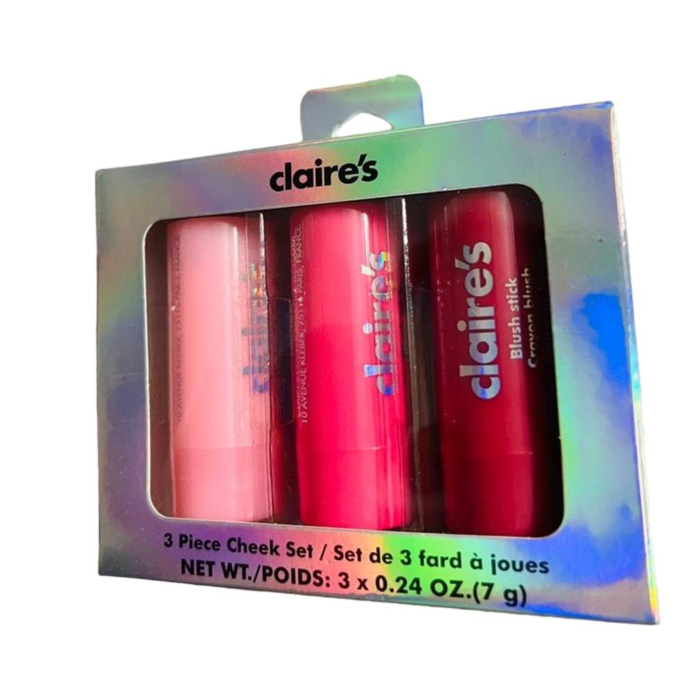 Cheek Stick 3-Piece Set Blush & Highlighter Trio Claires - Image 2