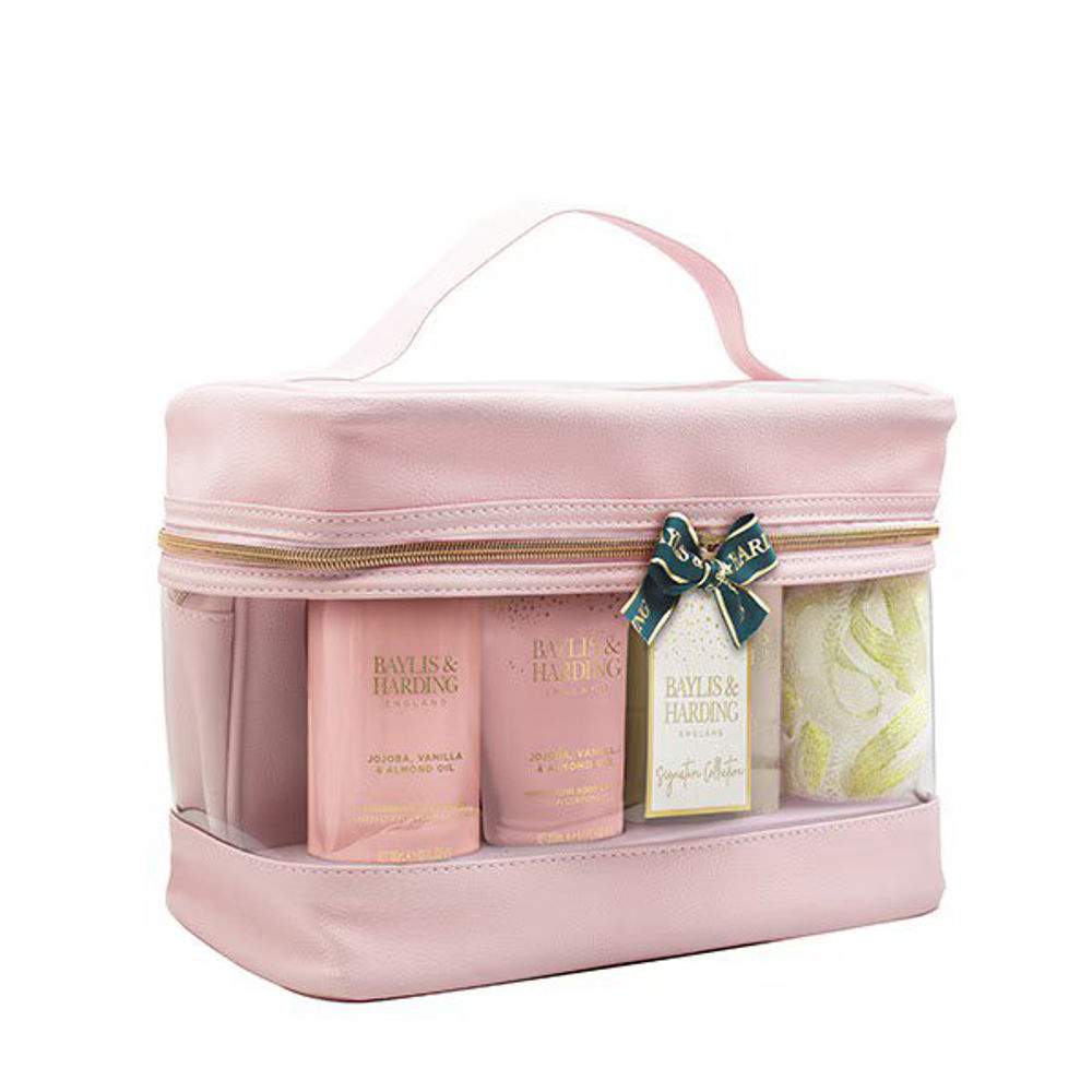 Signature Collection Jojoba Vanilla & Almond Oil Luxury Vanity Bag Set Baylis & Harding
