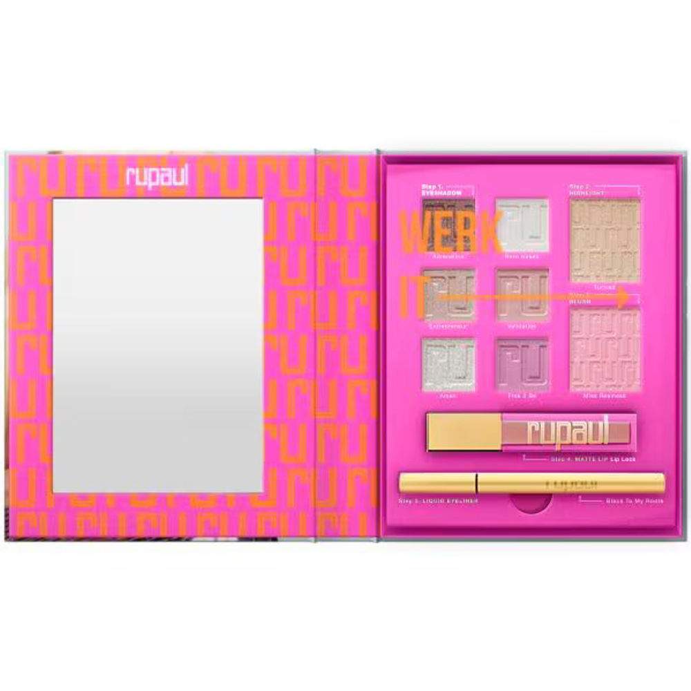 Werk It Lookbook Eyeshadows Highlighter Blush Matte lip and Liner Gift Set RuPaul - Image 3