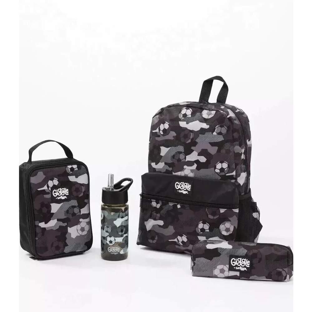 4 Piece Bundle Dark Black Football Design Giggle By Smiggle
