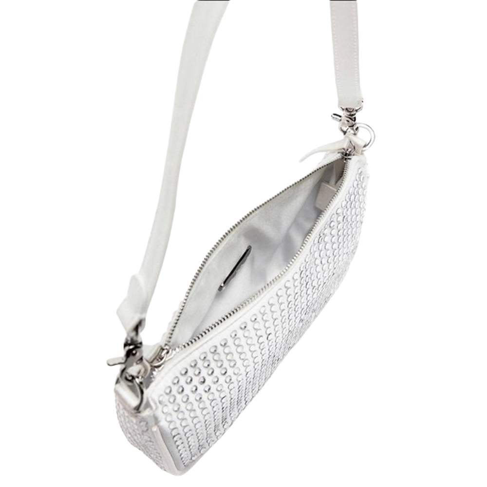 Gem Glitter Crystal White Soft Shoulder Bag Zara - Image 4
