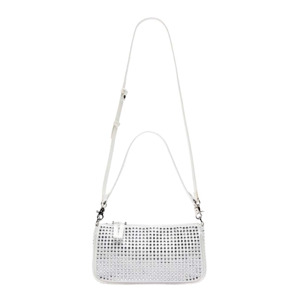 Gem Glitter Crystal White Soft Shoulder Bag Zara - Image 3
