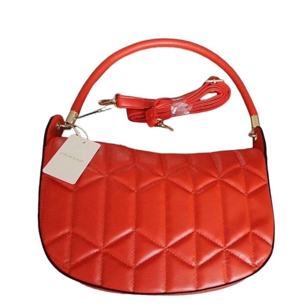 Quilted Scoop Red Bag Top Handle & Cross body Primark