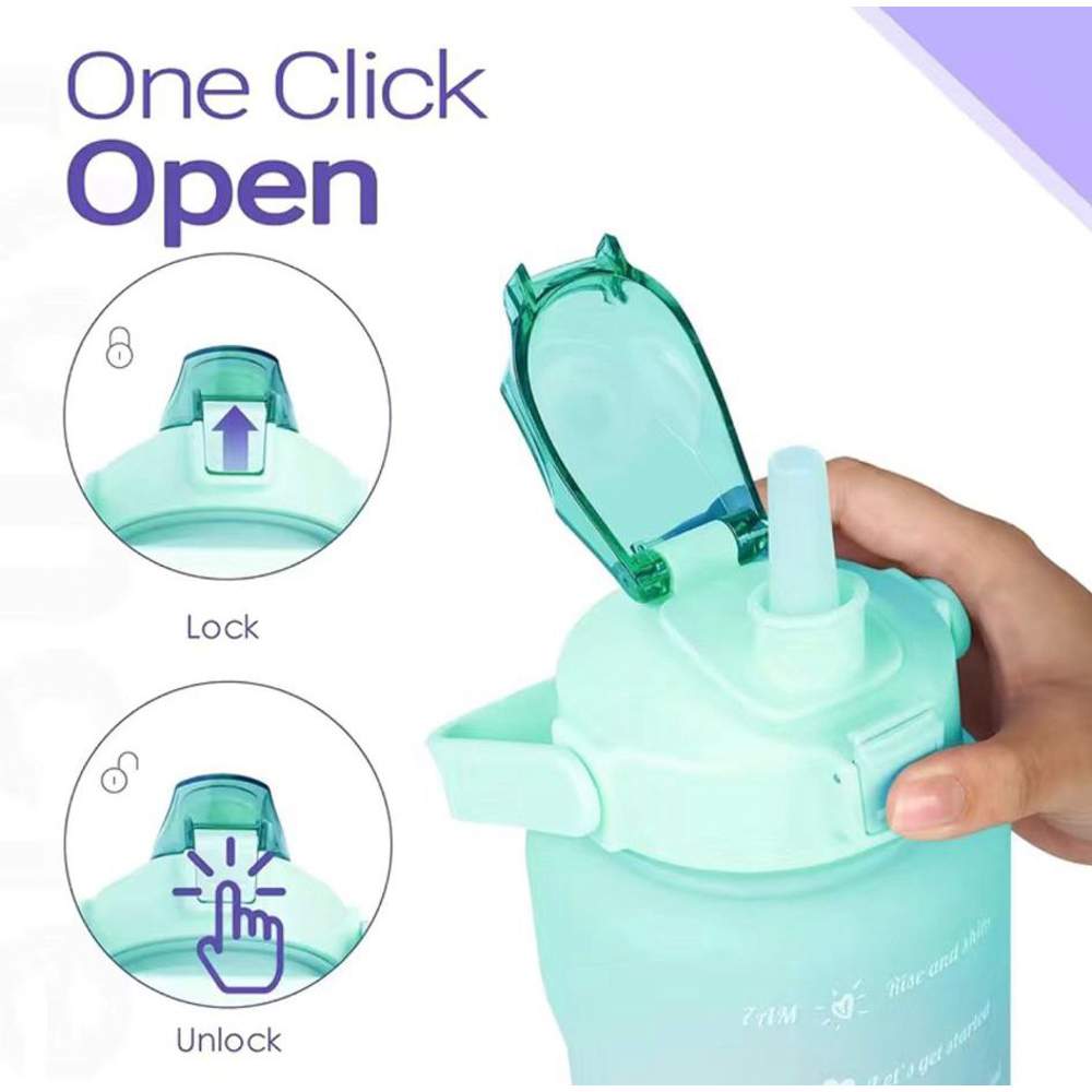 Sports Water Bottle with Straw 2L Gradient Design - Image 3