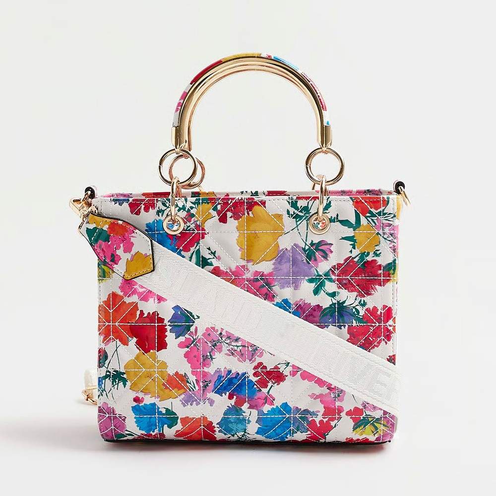 Tote Bag White Floral Quilted River Island - Image 4