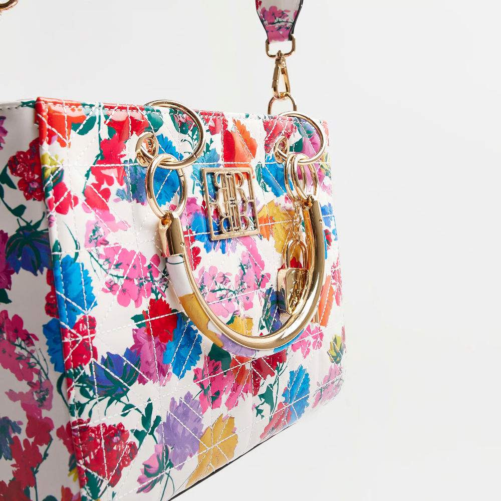 Tote Bag White Floral Quilted River Island - Image 3