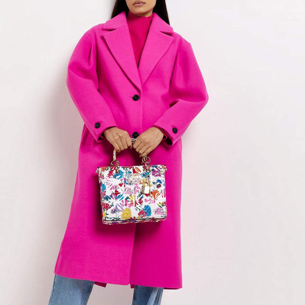 Tote Bag White Floral Quilted River Island - Image 2