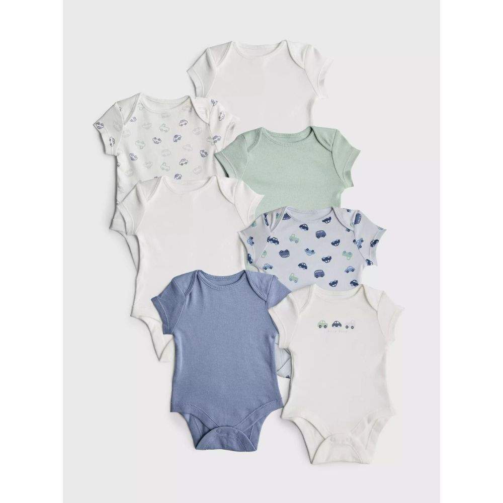 Short Sleeve Bodysuits 7pk Car Graphic Primark 991156327505